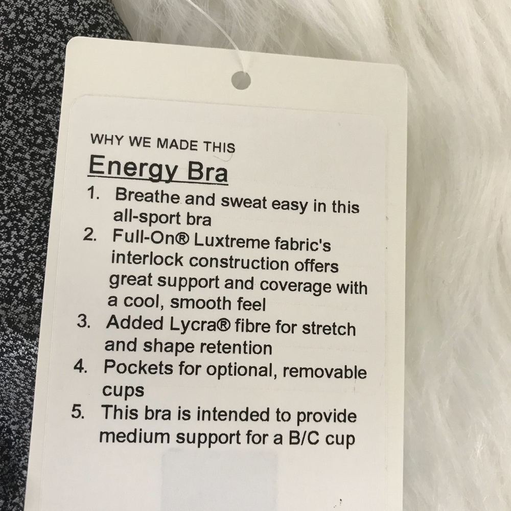 NWT lululemon energy bra foil silver Luminosity - Picture 4 of 8
